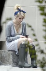 EMMA ROBERTS on the Set of Scream Queens in New Orleans 07/03/2015