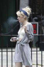 EMMA ROBERTS on the Set of Scream Queens in New Orleans 07/03/2015