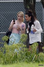 EMMA ROBERTS on the Set of Scream Queens in New Orleans 07/07/2015