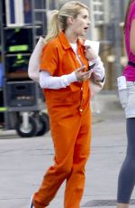 EMMA ROBERTS on the Set of Scream Queens in New Orleans 07/29/2015