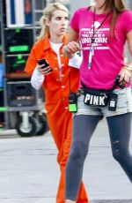 EMMA ROBERTS on the Set of Scream Queens in New Orleans 07/29/2015