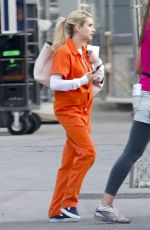EMMA ROBERTS on the Set of Scream Queens in New Orleans 07/29/2015
