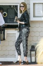 EMMA STONE Out and About in Santa Monica 07/24/2015