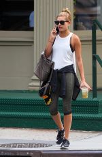 HAILEY BALDWIN in Leggings Leaves a Gym in New York 07/29/2015