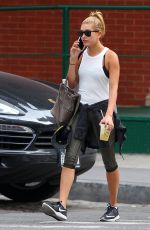 HAILEY BALDWIN in Leggings Leaves a Gym in New York 07/29/2015