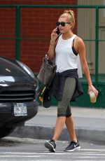 HAILEY BALDWIN in Leggings Leaves a Gym in New York 07/29/2015