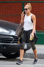 HAILEY BALDWIN in Leggings Leaves a Gym in New York 07/29/2015
