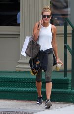HAILEY BALDWIN in Leggings Leaves a Gym in New York 07/29/2015