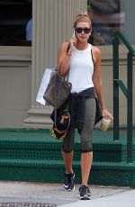 HAILEY BALDWIN in Leggings Leaves a Gym in New York 07/29/2015