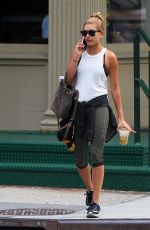 HAILEY BALDWIN in Leggings Leaves a Gym in New York 07/29/2015