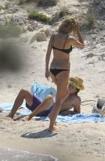 HEIDI KLUM in Bikini and Vito Schnabel on the Beach in the Mediterranean 07/25/2015