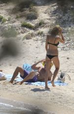 HEIDI KLUM in Bikini and Vito Schnabel on the Beach in the Mediterranean 07/25/2015