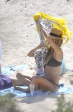 HEIDI KLUM in Bikini and Vito Schnabel on the Beach in the Mediterranean 07/25/2015