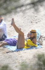 HEIDI KLUM in Bikini and Vito Schnabel on the Beach in the Mediterranean 07/25/2015