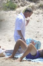 HEIDI KLUM in Bikini and Vito Schnabel on the Beach in the Mediterranean 07/25/2015