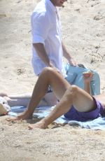 HEIDI KLUM in Bikini and Vito Schnabel on the Beach in the Mediterranean 07/25/2015