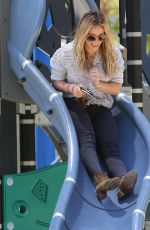 HILARY DUFF at Coldwater Canyon Park in Beverly Hills 07/11/2015