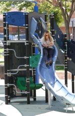HILARY DUFF at Coldwater Canyon Park in Beverly Hills 07/11/2015