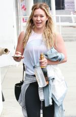 HILARY DUFF Leaves a Gym in West Hollywood 07/18/2015