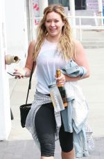 HILARY DUFF Leaves a Gym in West Hollywood 07/18/2015