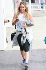 HILARY DUFF Leaves a Gym in West Hollywood 07/18/2015