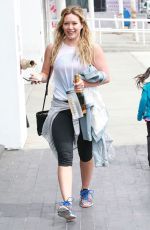 HILARY DUFF Leaves a Gym in West Hollywood 07/18/2015
