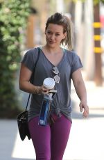 HILARY DUFF Leaves a Gym in West Hollywood 07/28/2015