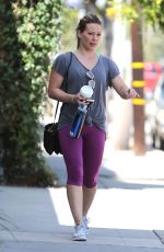 HILARY DUFF Leaves a Gym in West Hollywood 07/28/2015
