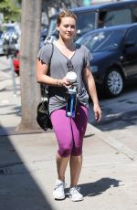 HILARY DUFF Leaves a Gym in West Hollywood 07/28/2015