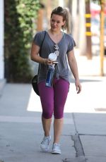 HILARY DUFF Leaves a Gym in West Hollywood 07/28/2015