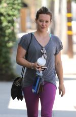 HILARY DUFF Leaves a Gym in West Hollywood 07/28/2015