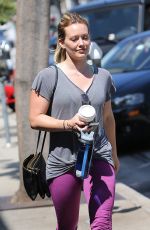 HILARY DUFF Leaves a Gym in West Hollywood 07/28/2015