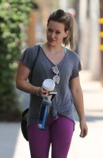 HILARY DUFF Leaves a Gym in West Hollywood 07/28/2015