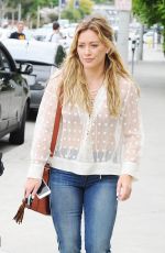 HILARY DUFF Leaves Cafe Zinque in West Hollywood 07/21/2015