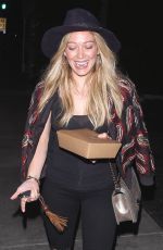 HILARY DUFF Leaves Zinque Restaurant in West Hollywood 07/30/2015