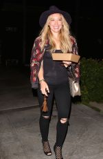 HILARY DUFF Leaves Zinque Restaurant in West Hollywood 07/30/2015
