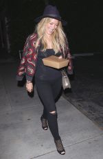 HILARY DUFF Leaves Zinque Restaurant in West Hollywood 07/30/2015