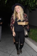 HILARY DUFF Leaves Zinque Restaurant in West Hollywood 07/30/2015