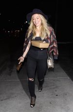 HILARY DUFF Leaves Zinque Restaurant in West Hollywood 07/30/2015