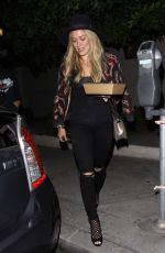 HILARY DUFF Leaves Zinque Restaurant in West Hollywood 07/30/2015