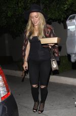 HILARY DUFF Leaves Zinque Restaurant in West Hollywood 07/30/2015