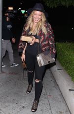 HILARY DUFF Leaves Zinque Restaurant in West Hollywood 07/30/2015