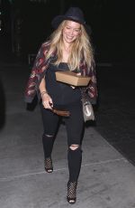 HILARY DUFF Leaves Zinque Restaurant in West Hollywood 07/30/2015