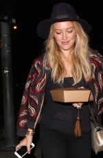 HILARY DUFF Leaves Zinque Restaurant in West Hollywood 07/30/2015