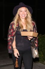 HILARY DUFF Leaves Zinque Restaurant in West Hollywood 07/30/2015