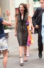 HILARY SWANK leaves Fox and Friends in New York