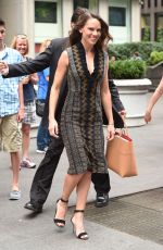HILARY SWANK leaves Fox and Friends in New York