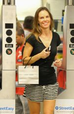 HILARY SWANK Out Shopping at Giorgio Armani in New York 07/29/2015