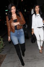 KENDAL and KYLIE JENNER and KOURTNEY KARDASHIAN Out for Dinner at Maestro\
