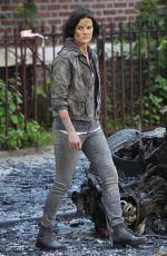 JAIMIE ALEXANDER on the Set of Blindspot in New York 07/17/2015
